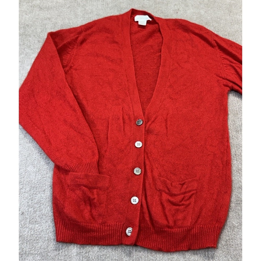 Lord & Taylor L Women Cashmere Cardigan Sweater Vintage Academia Dad Preppy Lux